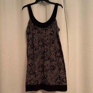 LOFT Black and Gray Patterned Dress